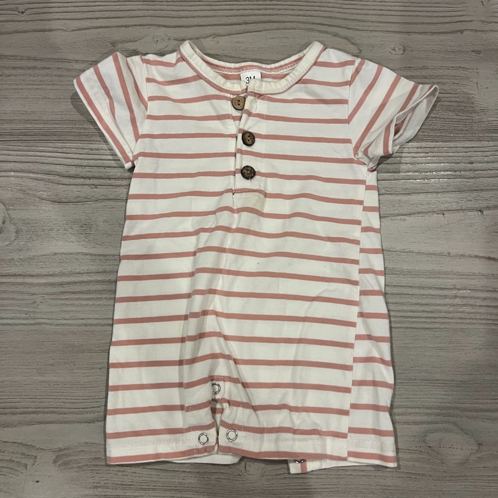 Striped Baby Romper with Buttons